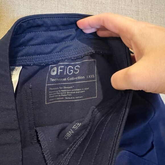FIGS Zamora Jogger Scrub Pants XXS Navy Blue Technical Collection - Picture 5 of 8